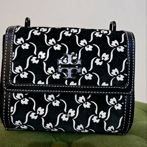Tory Burch Black and White Floral Women's Bag